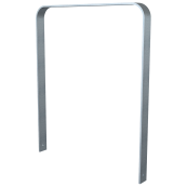 Lean-on hoop made of flat bar steel | bent, 80 x 12 mm | in curved design | without cross bar | total width: 1000 mm | hot-dip galvanized